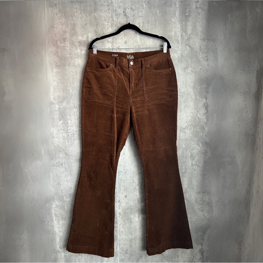 a.n.a. Brown Corduroy Flare Pants Women’s 10